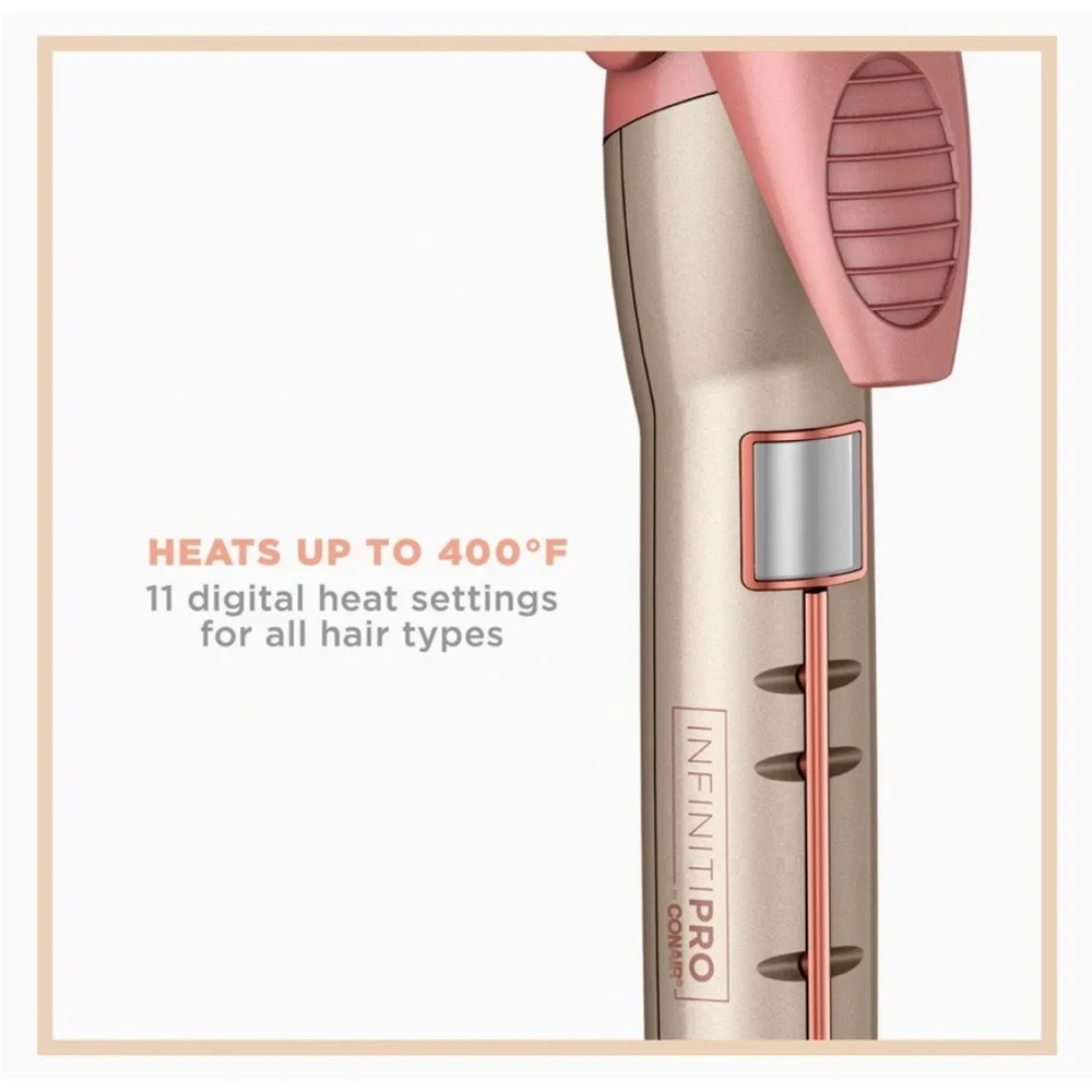 1” INFINITIPRO CONAIR Frizz‎ Free Titanium Ceramic Curling Iron Clip Curler